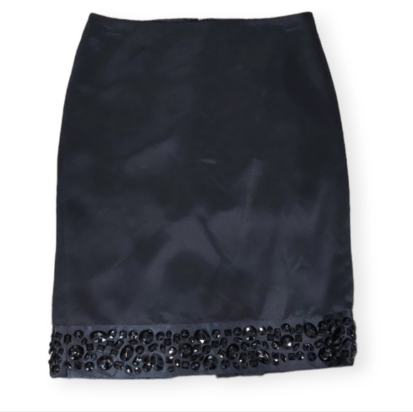 White House Black Market Cocktail Rhinestone Pencil Skirt Sz 0 Designer Fit - Picture 7 of 9